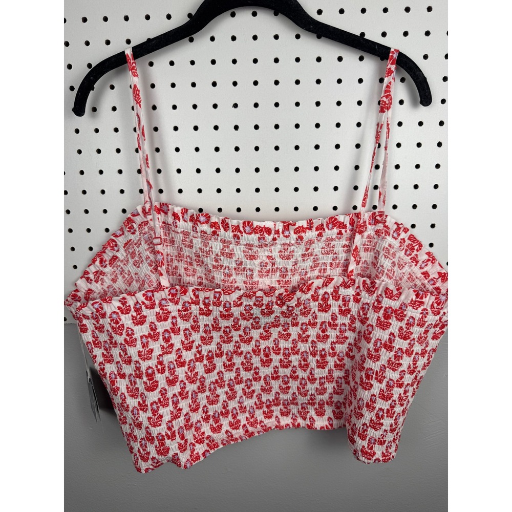 Roller Rabbit Target Red Floral Smocked Tank Top 3X Convertible Tube Top AM-973 - Picture 4 of 6